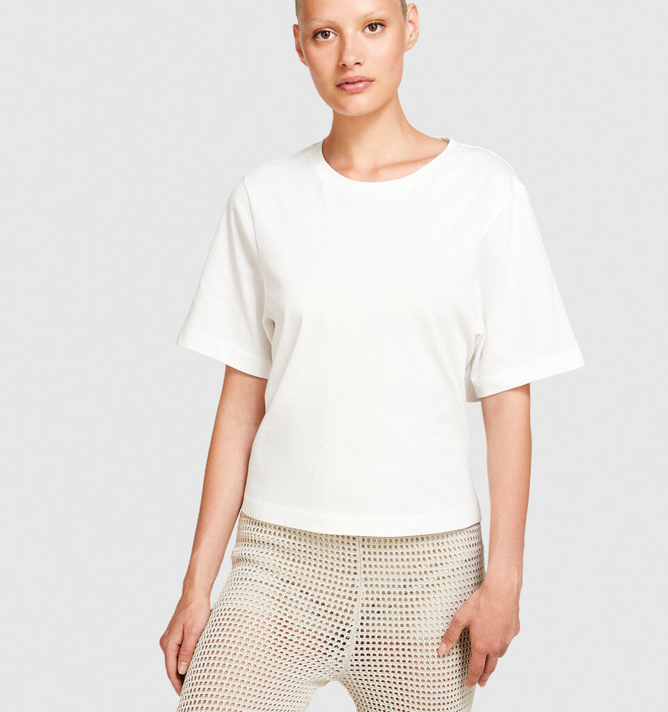 T-shirt with bow - women's short sleeve t-shirts - White | Sisley image number 4